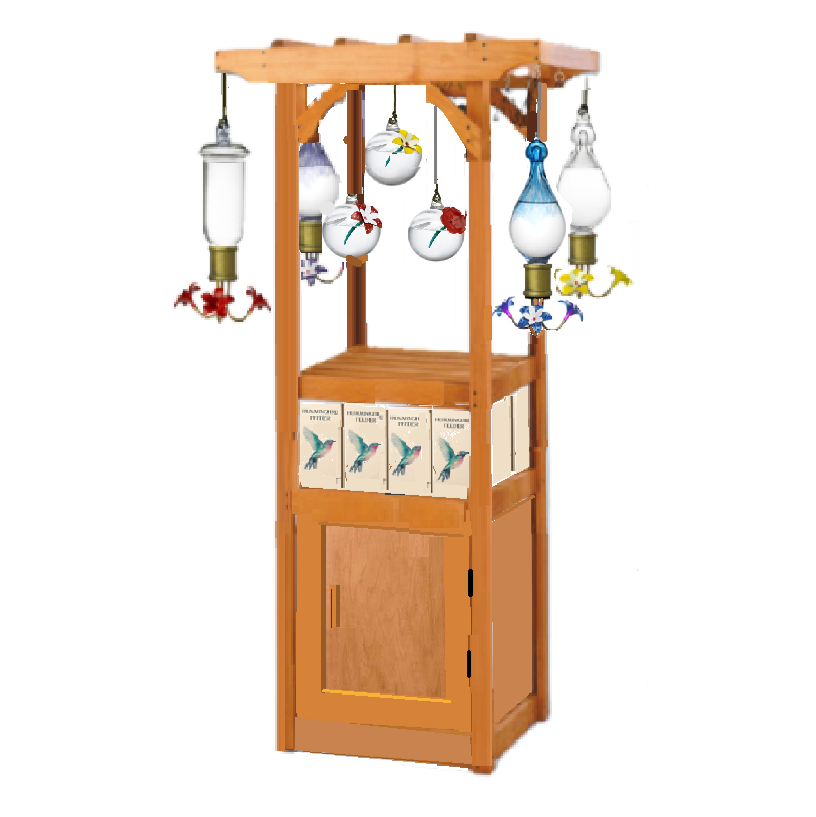 Beyond Beautiful Hanging Hummingbird Feeder Floor Displayer with Storage